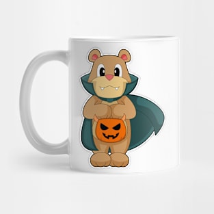 Bear Halloween Vampire Pumpkin Mug